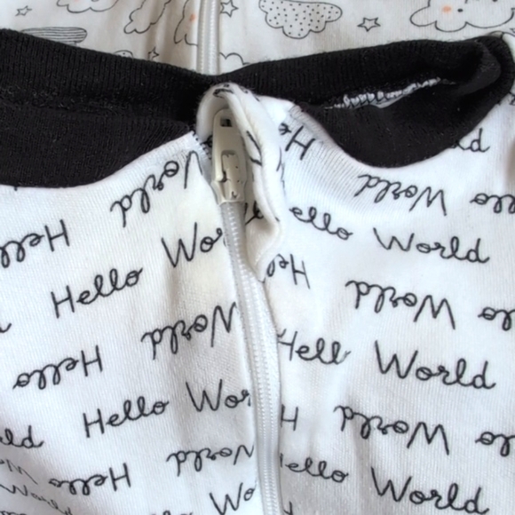 george 2-pack unisex cotton zipper footie sleeper pajamas bundle 6-12 months - Picture 5 of 8